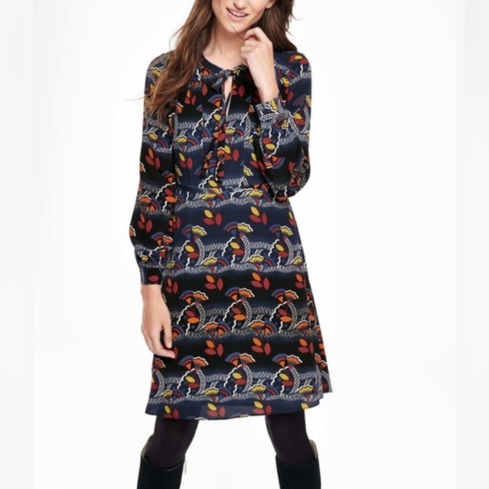 Boden Navy Dress with Multicolor Pattern - Picture 2 of 6